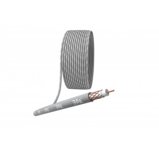 Кабель коаксиальный RG-6U 75 Ом Cu/(оплётка Cu 64%) нг(А)HF цвет серый 100 м
