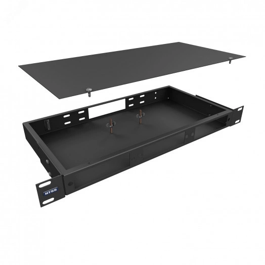 Кросс оптический 19'' частично укомплектованный 1U, 8/16/24 портов FC/ST  (планки FC/ST-3шт, планка-заглушка-2шт, сплайс-кассета-1шт) черный RAL 9005