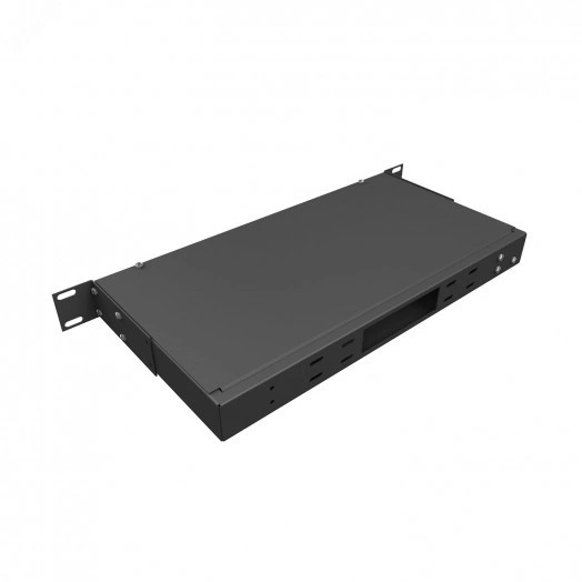 Кросс оптический 19'' частично укомплектованный 1U, 8/16/24 портов FC/ST  (планки FC/ST-3шт, планка-заглушка-2шт, сплайс-кассета-1шт) черный RAL 9005