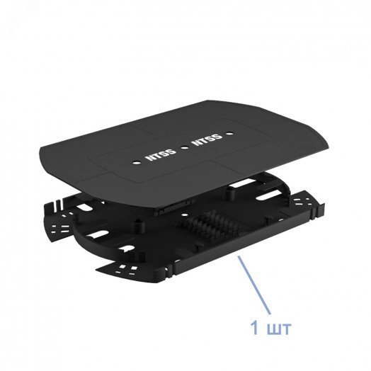 Кросс оптический 19'' частично укомплектованный 1U, 8/16/24 портов FC/ST  (планки FC/ST-3шт, планка-заглушка-2шт, сплайс-кассета-1шт) черный RAL 9005