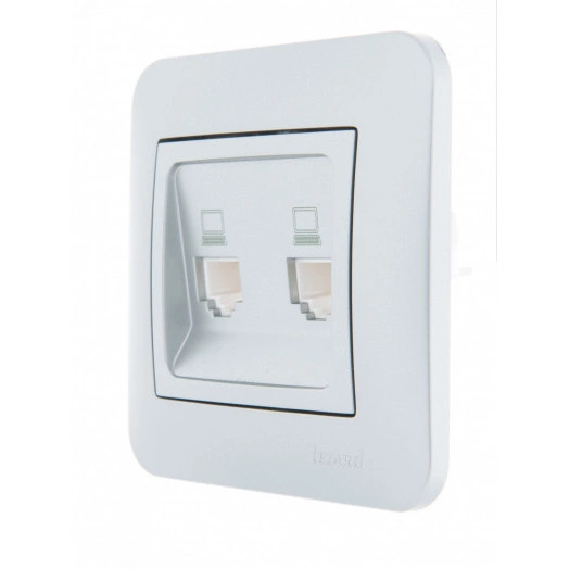 KARINA Розетка компьютер+телефон матовое серебро (10шт/120шт)