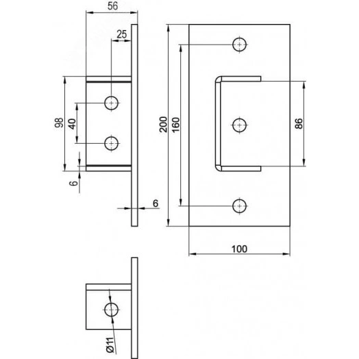 Крепление к потолку для профиля 82х41 горячеоцинкованное
