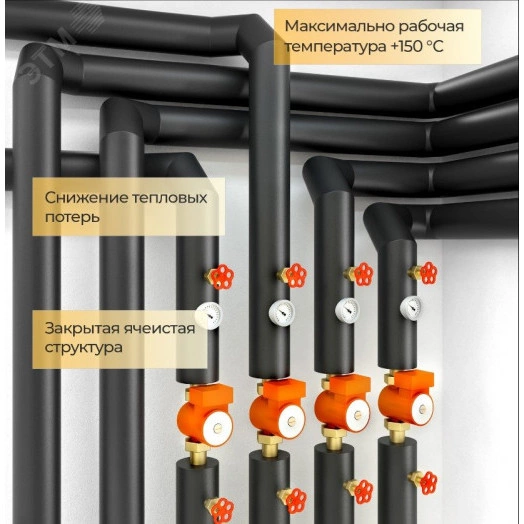 Теплоизоляция вспененный каучук трубка Energocell HT 42/9-2м