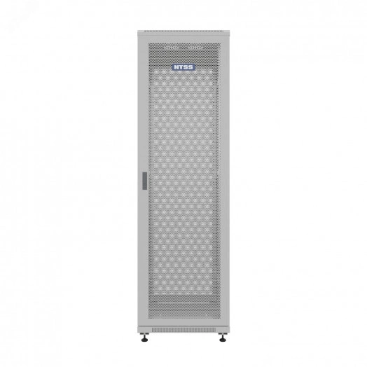 Шкаф напольный универсальный серверный R 42U 800х800мм, 4 профиля 19, двери перфорированная и перфорированная, боковые стенки съемные, регулируемые опоры, разобранный, серый RAL 7035