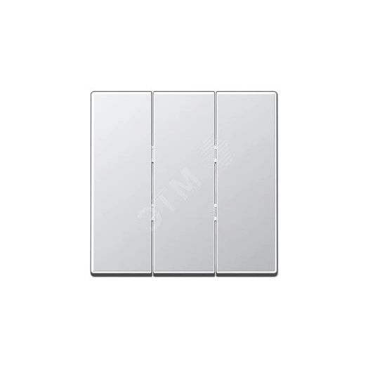 Клавиша 3-я для выключателей  без подсветки. Серия A500  Материал- термопласт  Цвет- алюминий