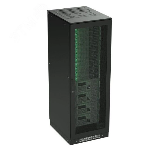 Напольный шкаф 47U 800х800 двери перф/перф укомпл вводом и загл RAL 9005