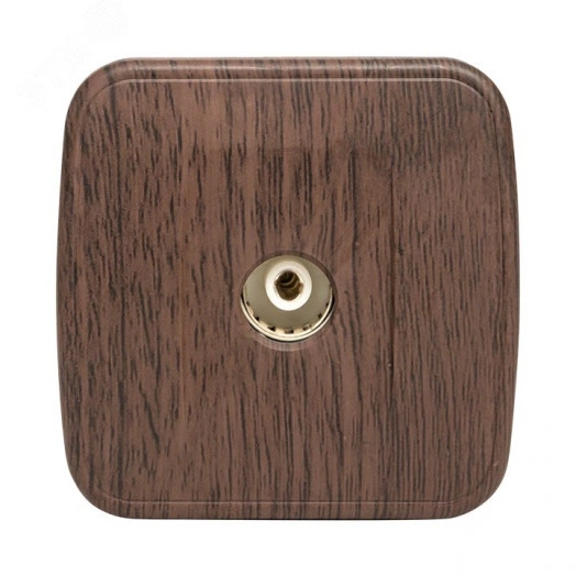 Розетка TV одноместная ОП Минск 75Ом 5-862МГц темное дерево