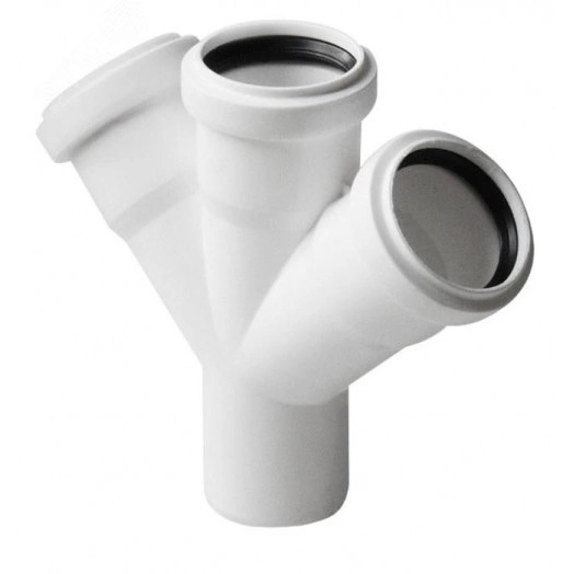 Крестовина одноплоскостная для бесшумной канализации 45 град 50х50х50
