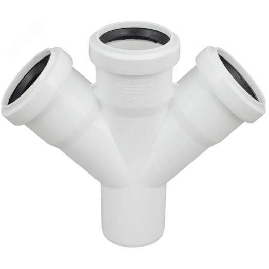 Крестовина одноплоскостная для бесшумной канализации 45 град 50х50х50
