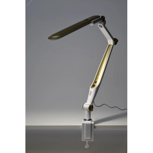 Светильник настольный светодиодный NLED-496-12W-G на струбцине золото