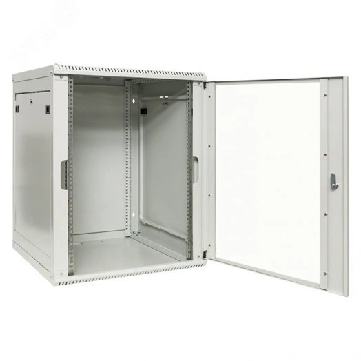 Шкаф настенный 19'' TERACOM PRO 9U 600х450 мм дверь стеклянная с замком-ручкой серый