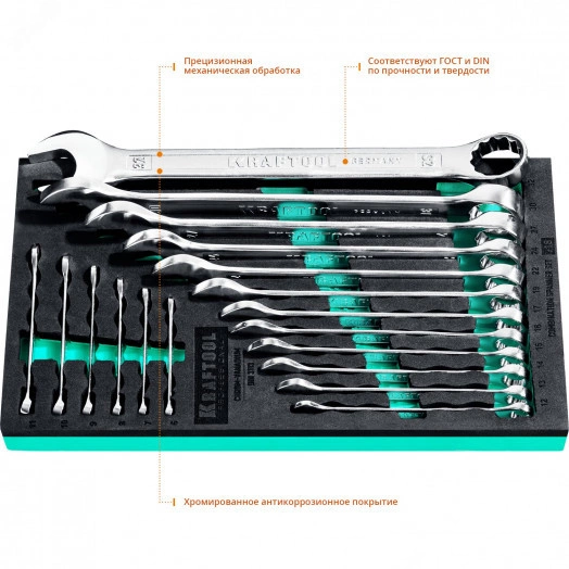 Набор комбинированных гаечных ключей 18 шт, 6 - 32 мм