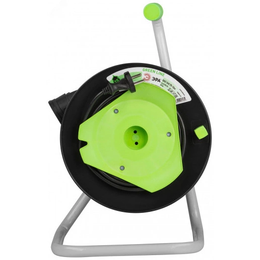 Удлинитель силовой на катушке пластик 1 розетка без заземления 15м ПВС 2x0.75мм2 GREEN LINE GAZ-2x0.75-15m Greenline ЭРА