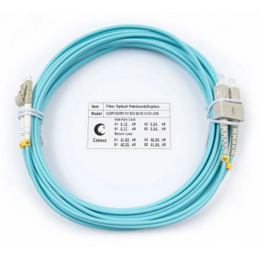 Шнур оптический duplex 7м LC-SC 50/125 мм OM3 LSZH