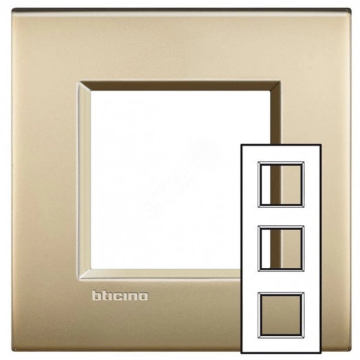 LL Рамка 2x3 модуля 71мм Матовое золото