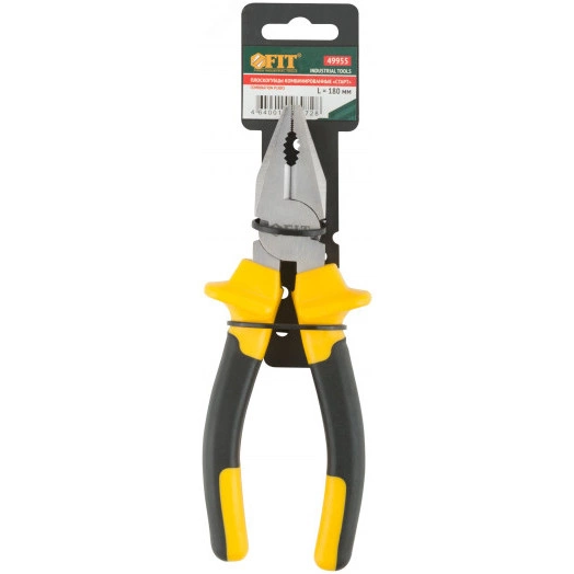 Плоскогубцы комбинированные ''Старт'' черно-желтые прорезиненные ручки, хром-никелевое покрытие 180 мм