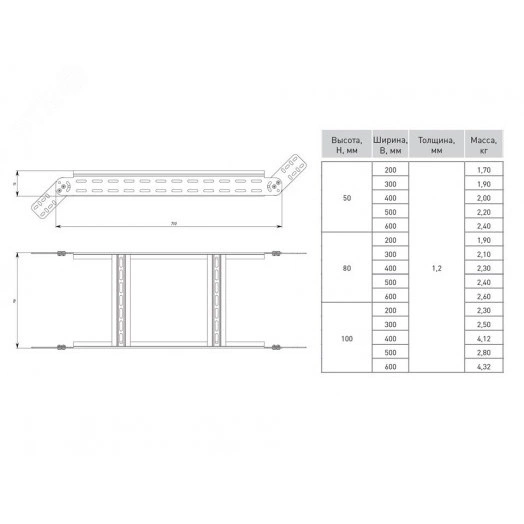 Угол вертикальный шарнирный для лестничного лотка 100x400мм