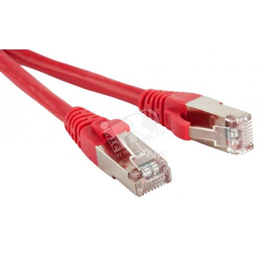 Патч-корд F/UTP экранированный категория 5е LSZH красный (1м)