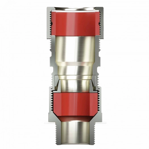 Взрывозащищенный кабельный ввод серии КА для бронированного кабеля М20х1,5 d:5,8-12мм D:9-17мм. Никелированная латунь IP66/IP68