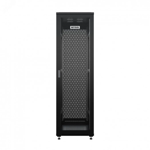 Шкаф напольный универсальный серверный R 32U 600х1000мм, 4 профиля 19, двери перфорированная и перфорированная, боковые стенки съемные, регулируемые опоры, разобранный, черный RAL 9005