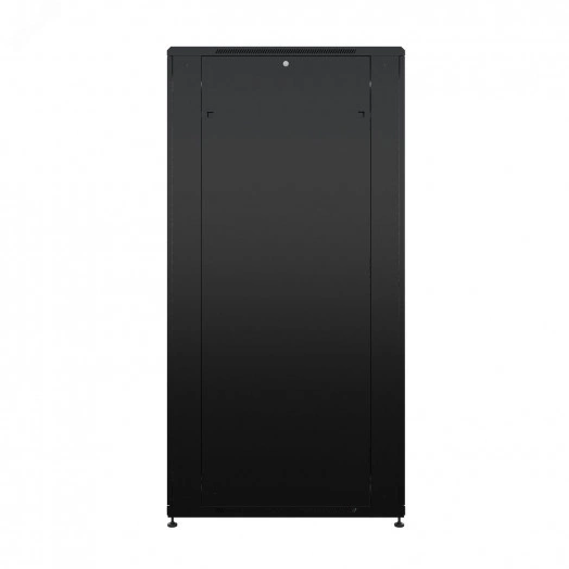Шкаф напольный универсальный серверный R 32U 600х1000мм, 4 профиля 19, двери перфорированная и перфорированная, боковые стенки съемные, регулируемые опоры, разобранный, черный RAL 9005
