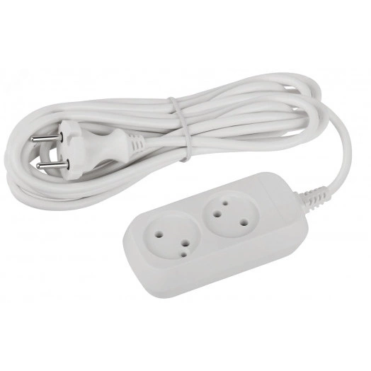 Удлинитель электрический 2 розетки без заземления 5м ПВС 2x0.75мм2 UDL-10-250 Greenline ЭРА