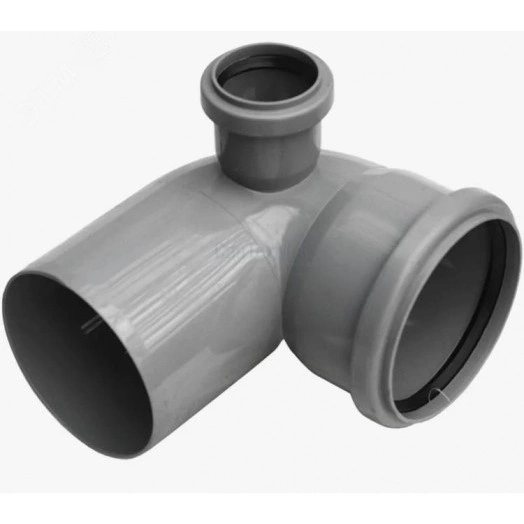 Отвод комбинированный канализационный с дополнительным входом слева 110х90/50 Ростурпласт