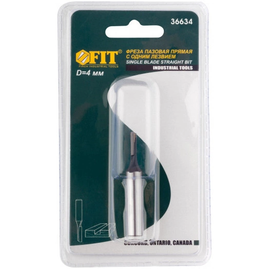 Фреза пазовая прямая с одним лезвием, DxHxL = 4 x 13 x 52 мм