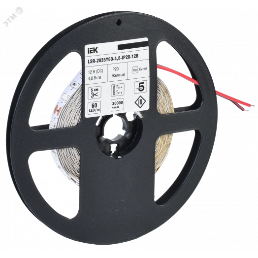 Лента светодиодная 5м LSR-2835Y60-4,8-IP20-12В IEK