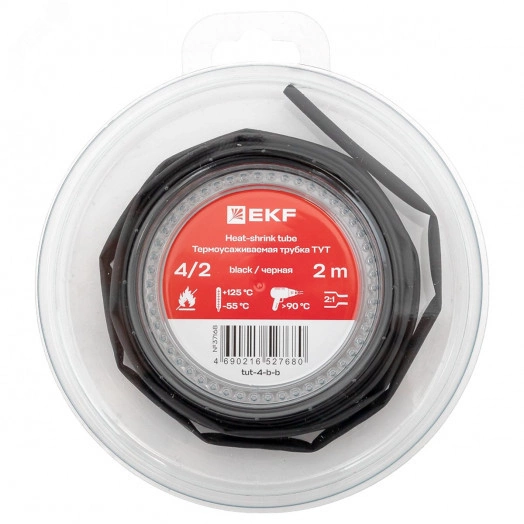 ТУТ нг 4/2 черная ролик 2 м EKF