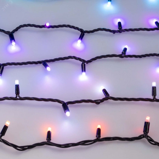 Гирлянда светодиодная декоративная ARD-STRING-PRO-10000-BLACK-95LED-LIVE RGBW-DMX (24V, 10W) (ARDCL, IP65)