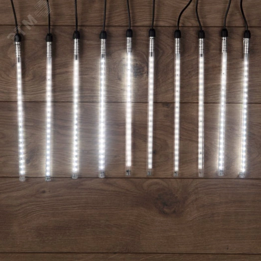 Гирлянда тающие Сосульки 24 В, комплект 10 шт. х 30 см, шаг 100 см, 420 LED, белый, соединяются