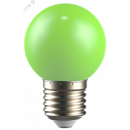 LIGHTING Лампа светодиодная декоративная G45 шар 1Вт 230В зеленый E27 IEK