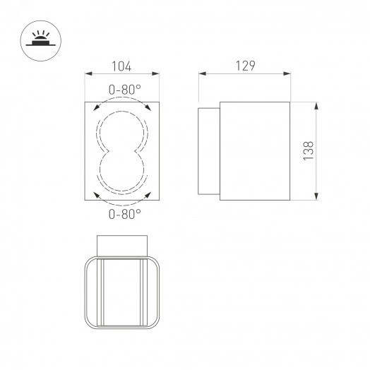 Светильник LGD-Wall-Vario-J2B-12W Warm White (ARL, IP54 Металл, 3 года)