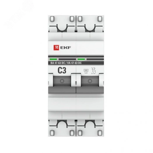 Автоматический выключатель 2P 3А (C) 6кА ВА 47-63 DC EKF PROxima