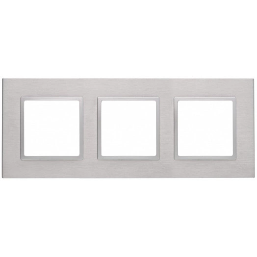 Рамка на 3 поста, металл, Эра Elegance, алюминий+алюм, 14-5203-03