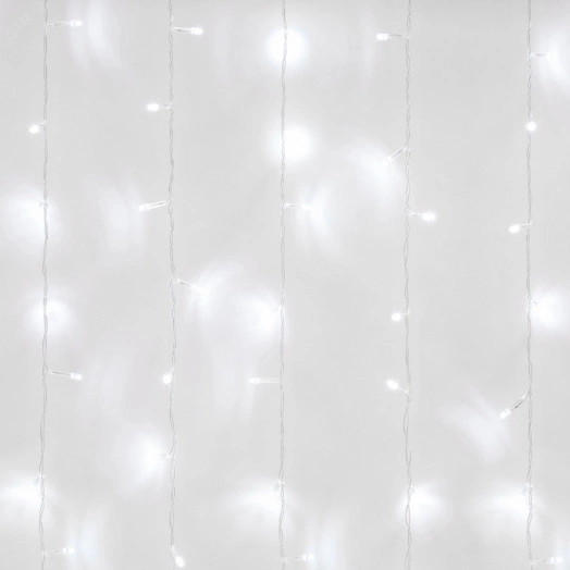 Занавес светодиодный,1,5х1,5 м 160 led белый с контроллером провод прозрачный IP20 ULD-C1515-160/DTA WHITE IP20