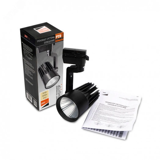 Светильник трековый однофазный ДПО LED-30 Вт 3000 Лм 3000К IP40 черный 24° 180-250В Jazzway