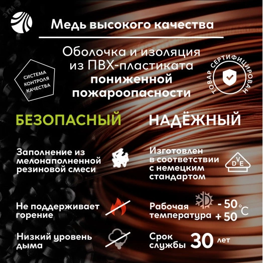 Кабель силовой NYM-O 2х6 ТРТС