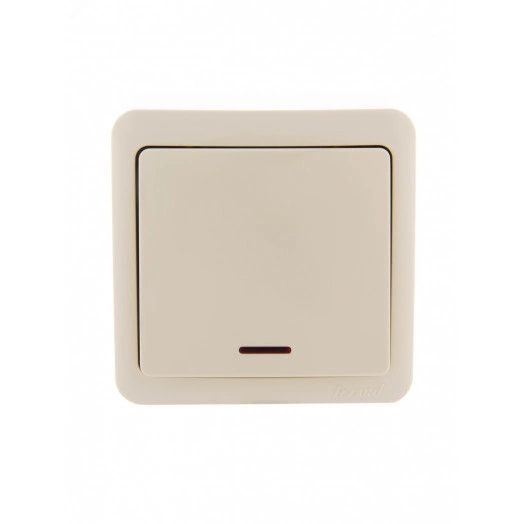 VIOLA Выключатель с подсветкой крем (12шт/144шт)