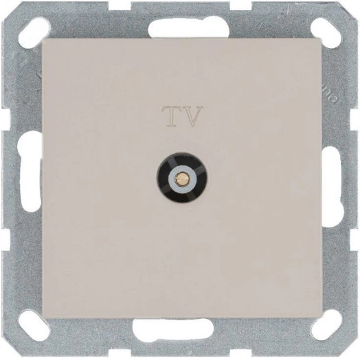 Розетка TV9.5 мм оконечная с накладкой, цвет Тауп