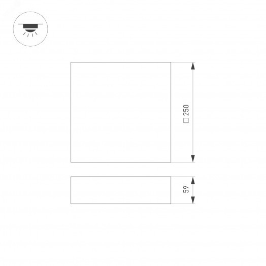 Светильник IM-QUADRO-EMERGENCY-3H-S250x250-28W Warm3000 (BK, 120 deg, 230V) (Arlight, IP40 Металл, 2 года)