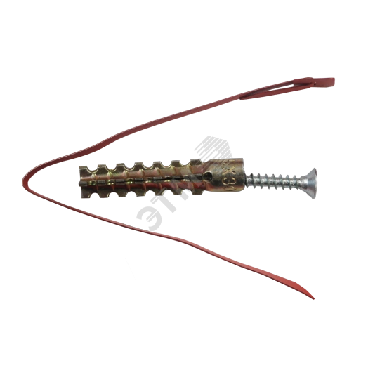 Дюбель-хомут 049-02 (дюбель 5ммх30мм, саморез 3,5ммх25мм и хомут из жаропрочной проволоки 140 мм) 100шт