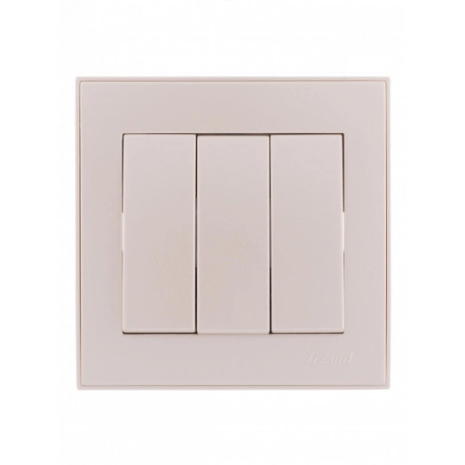 Выключатель RAIN тройной жемчужно-белый перламутр