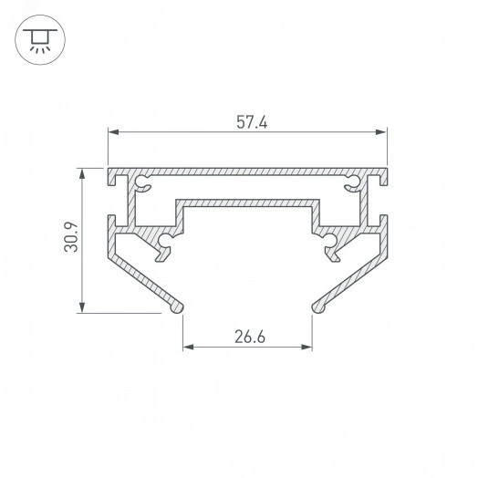 Профиль-держатель MAG-STRETCH-ORIENT-2620-2000 (Arlight, Алюминий)