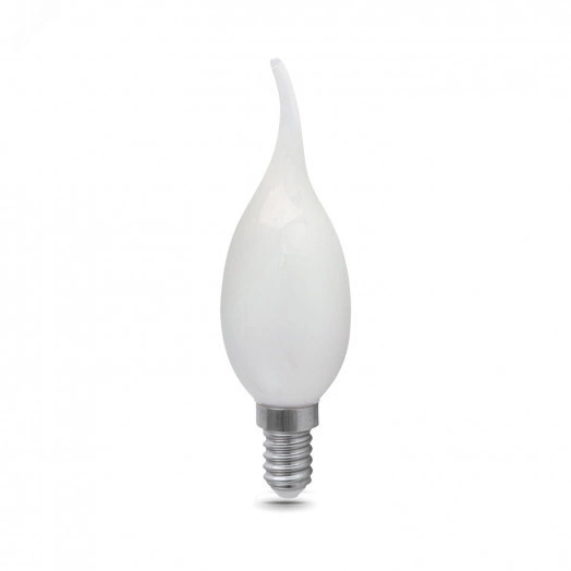 Лампа светодиодная филаментная LED 9 Вт 590 лм 3000К AC185-265В E14 свеча теплая матовая колба диммируемая Black Filament Gauss