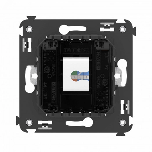 Avanti Компьютерная розетка RJ-45 без шторки в стену, кат.6А одинарная,  Черный квадрат