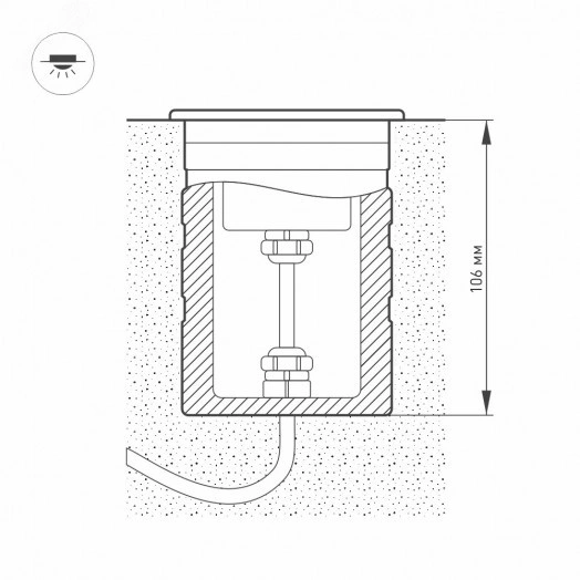 Светильник KT-AQUA-COLOR-R85-9W RGB (SL, 25 deg, 12V) (ARL, IP68 Металл, 3 года)