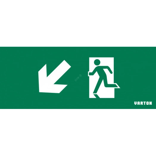 Пиктограмма СТРЕЛКА ВЛЕВО ВНИЗ для аварийно-эвакуационного светильника ip20