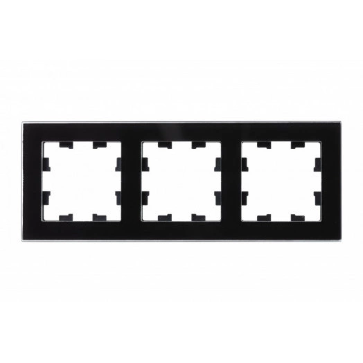 Рамка трехпостовая ATLASDESIGN NATURE, СТЕКЛО ЧЕРНЫЙ